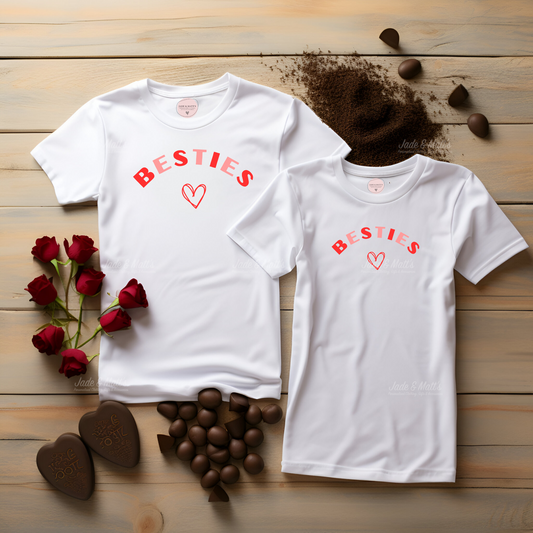 BESTIES Two Tone Matching T-shirts | White