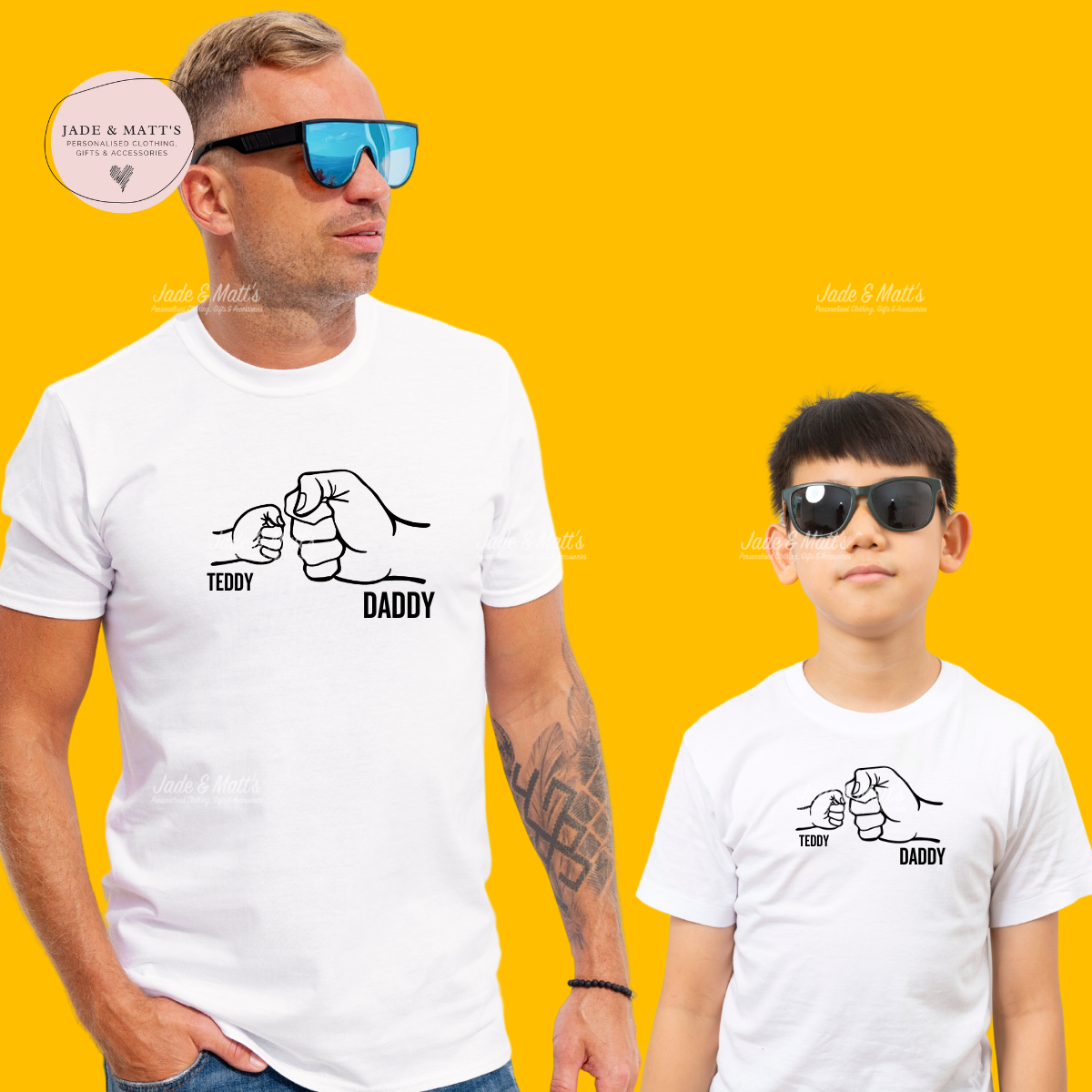 Father's Day | Matching Fist Bump T-shirts Personalised