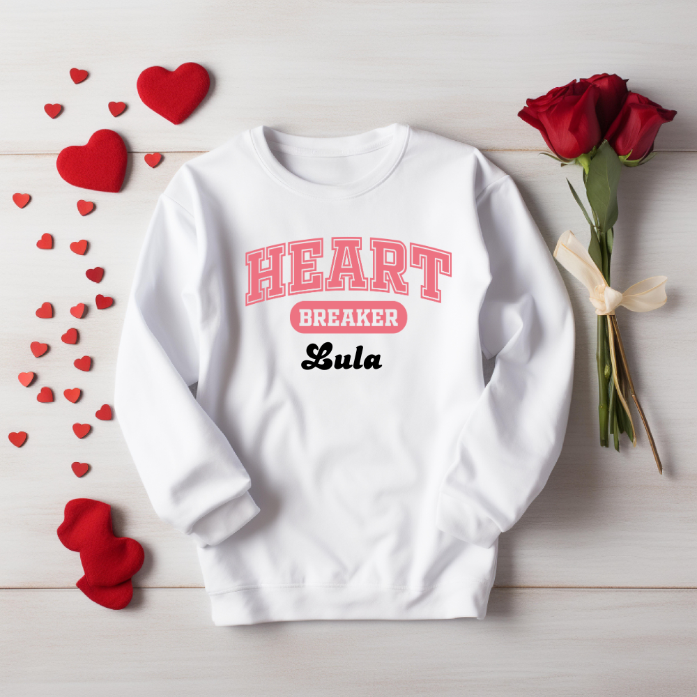 Heartbreaker Sweatshirt | White PERSONALISED