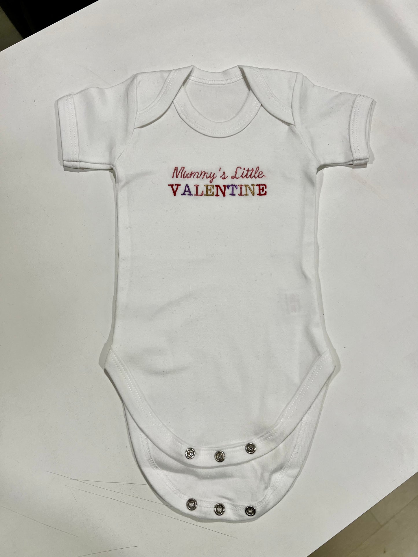 Mummy's Little Valentine Bodysuit Babygrow | Embroidered