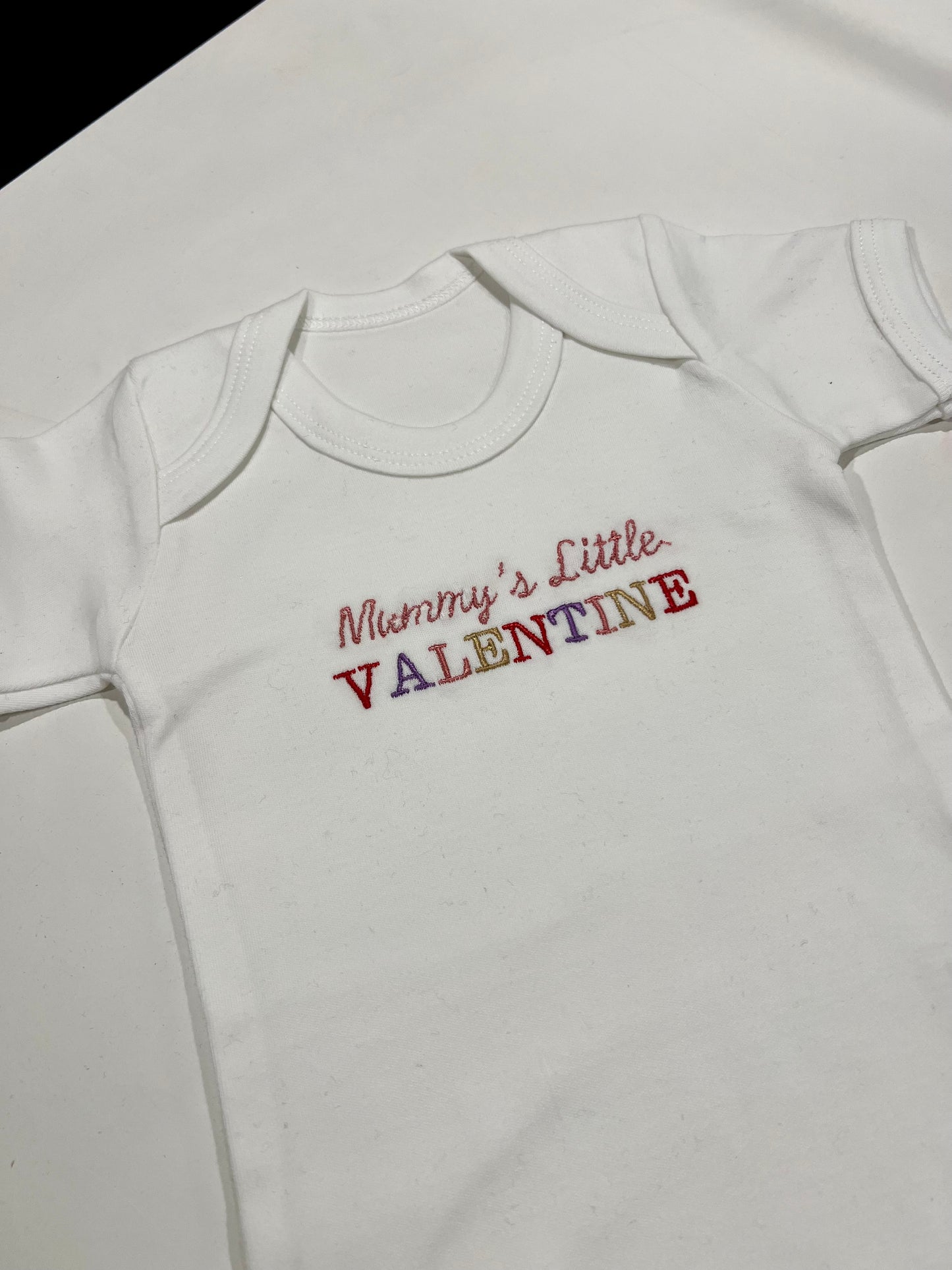 Mummy's Little Valentine Bodysuit Babygrow | Embroidered