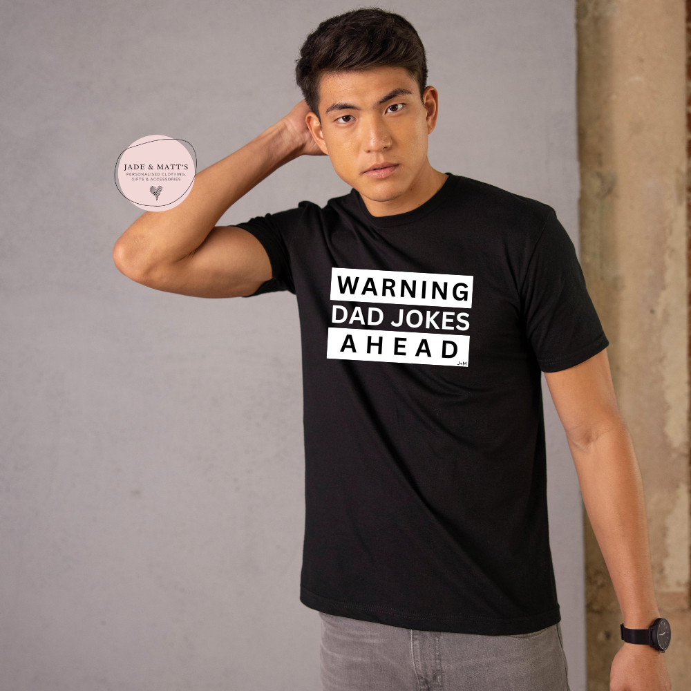 Warning Dad jokes | Father's Day t-shirt | black