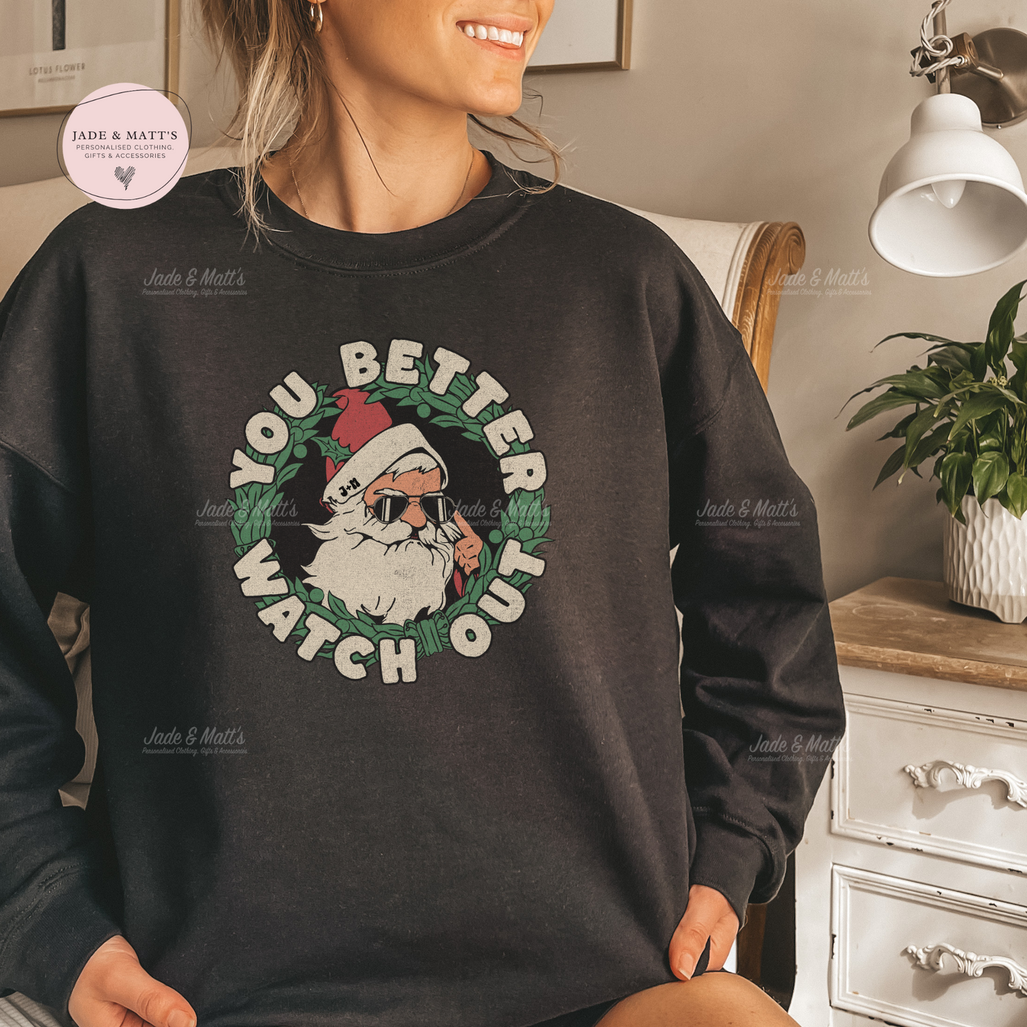 You Better Watch Out | Christmas Jumper | Black