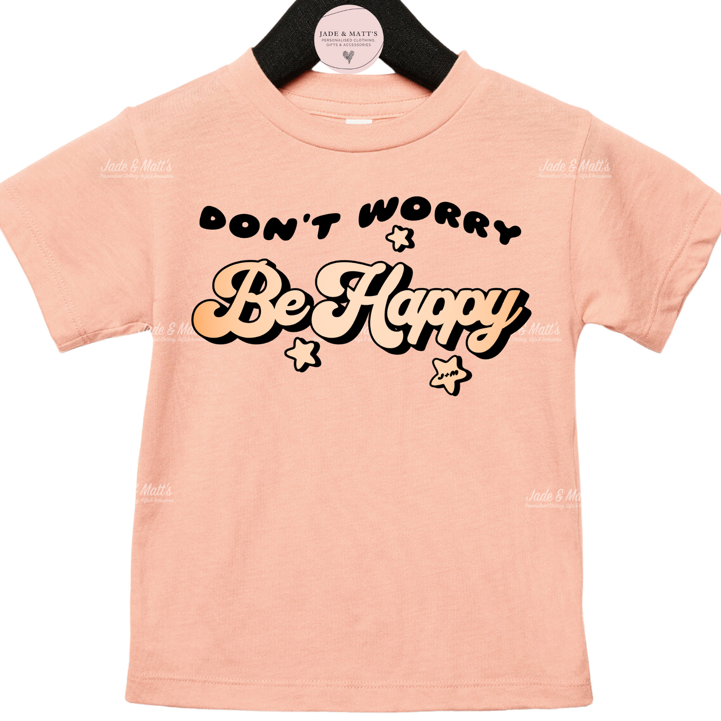 Don't Worry Be Happy | Children's tee | Peach