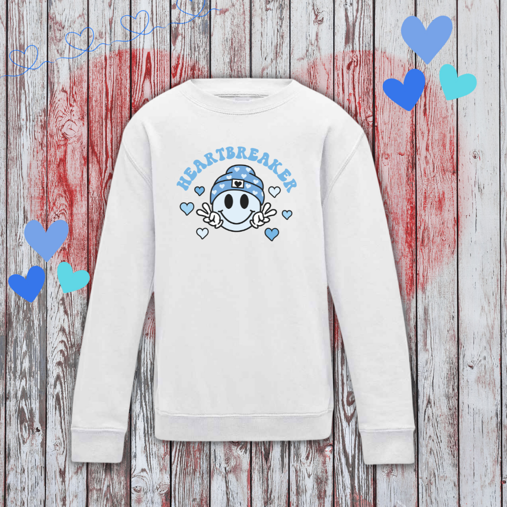 Heartbreaker White Sweatshirt | Blue