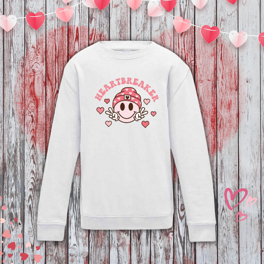 Heartbreaker White Sweatshirt | Pink