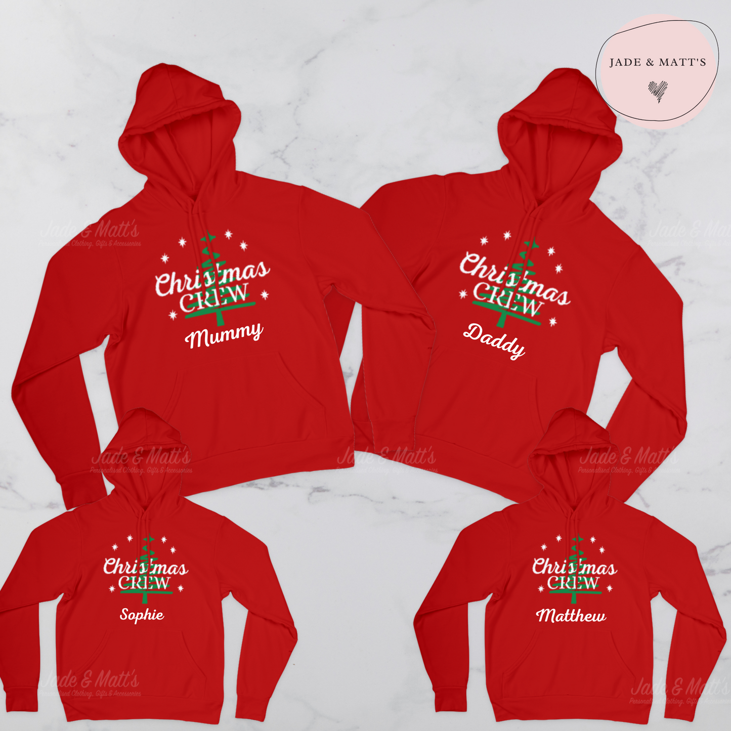 Christmas Crew Hoodies | Matching Family | Personalised