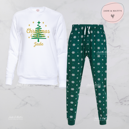 Christmas Sweater & Snowflake Bottoms | Personalised | Matching Family