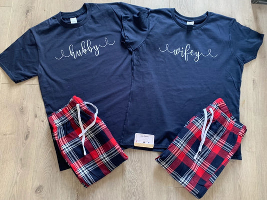 Wifey & Hubby  | Matching His & Hers Pjs | No personalisation