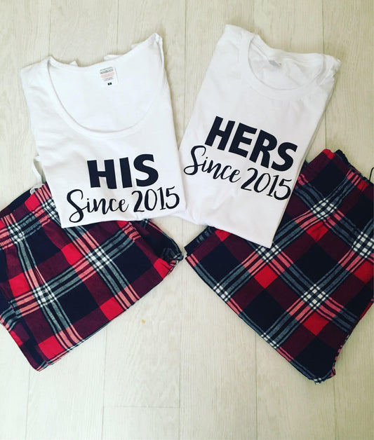 His & Hers Pyjamas | Matching Pyjamas | Personalised