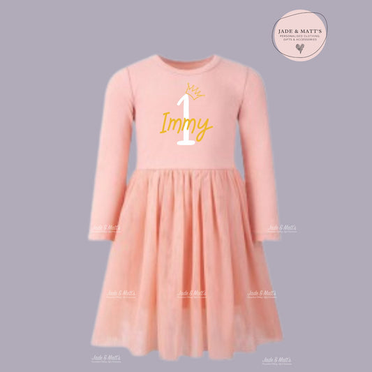 Kids Birthday Dress | Personalised Pink