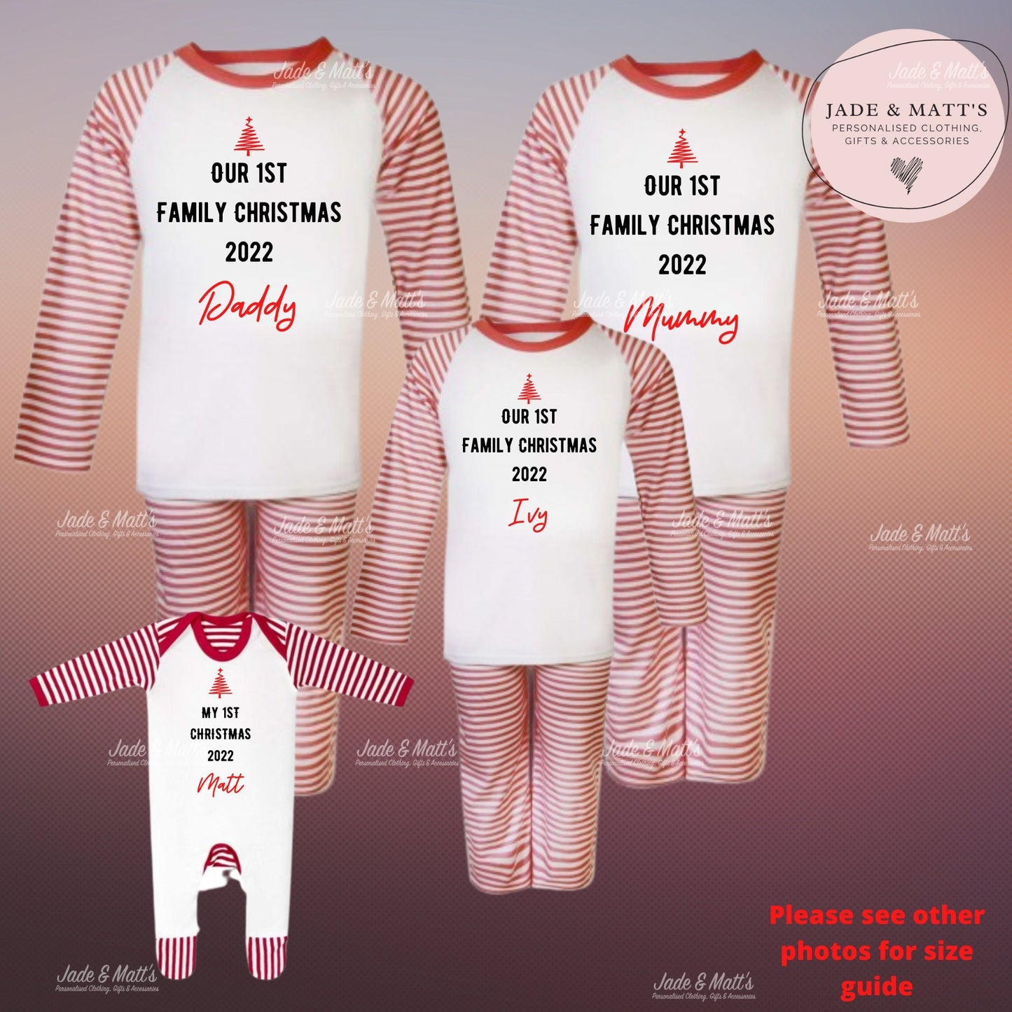 Our First Christmas Pyjamas | Family Christmas Pjs | Personalised Matching Sets