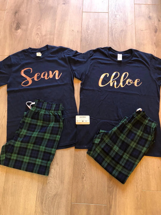 Name | Matching His & Hers Pjs | Personalised