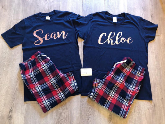 Name | Matching His & Hers Pjs | Personalised