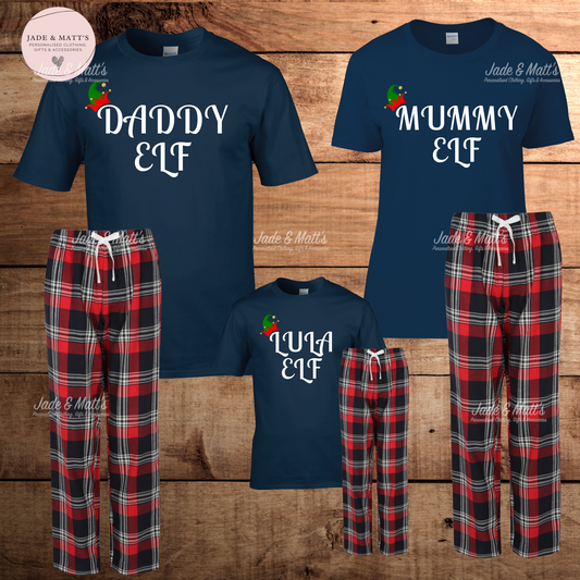 Family Christmas Pyjamas | Elf Personalised pjs | matching sets |